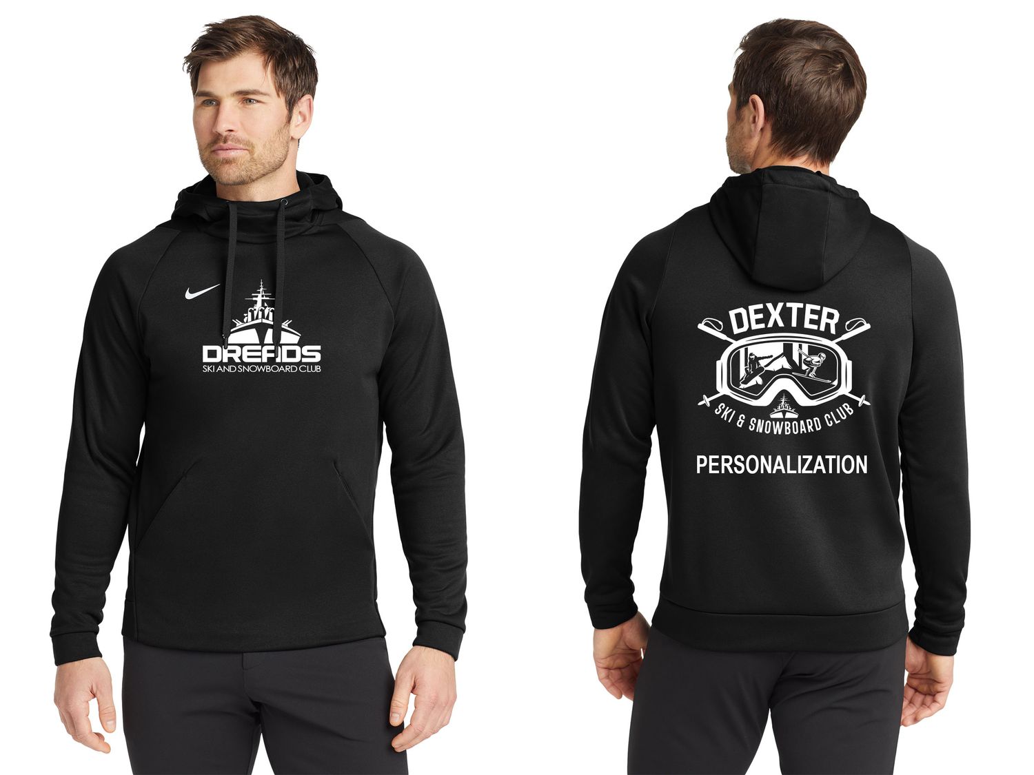 Nike Therma-FIT Pullover Fleece Hoodie -Black Maroon