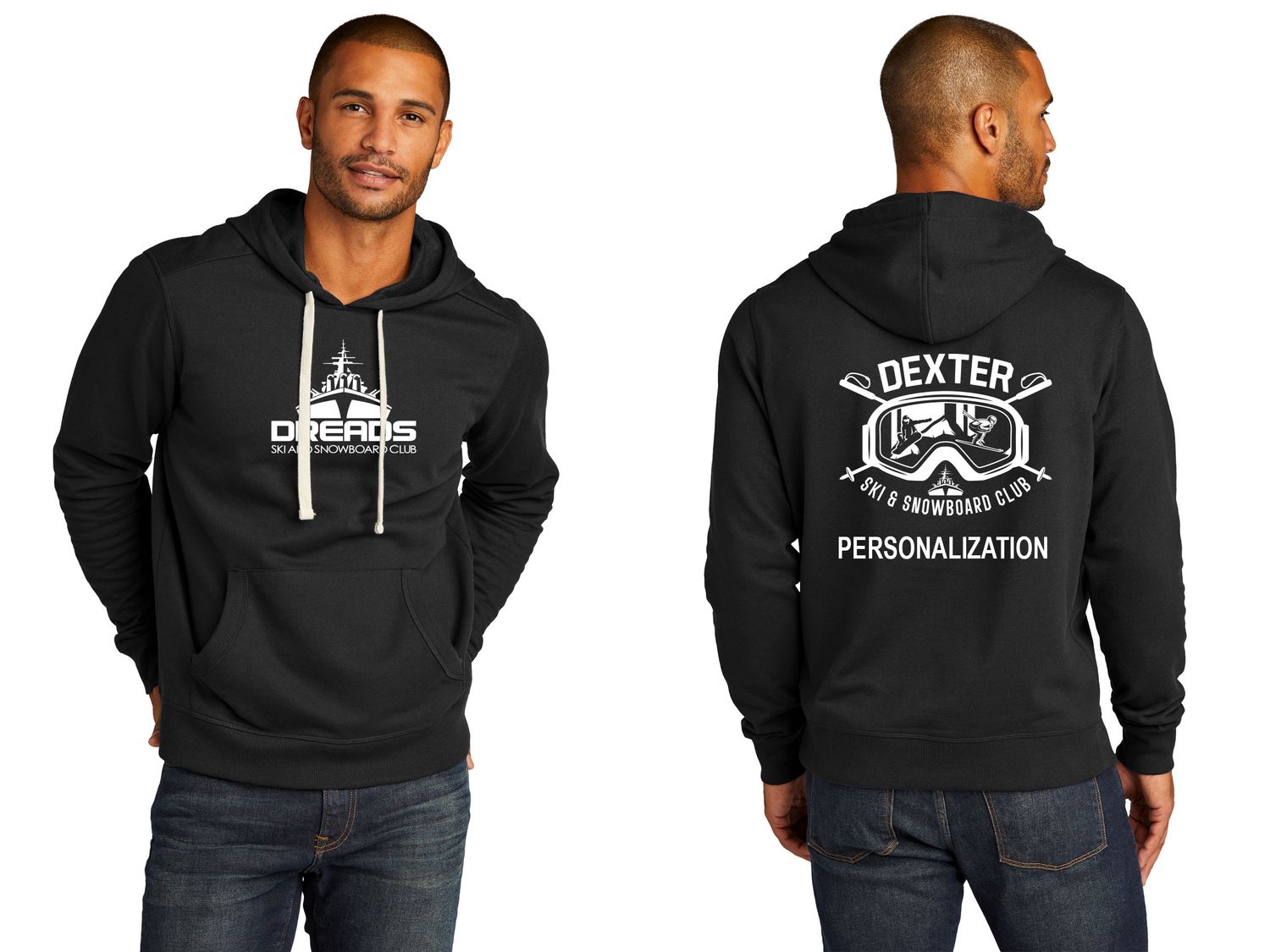 Unisex Re-Fleece Hoodie-Black/ Maroon