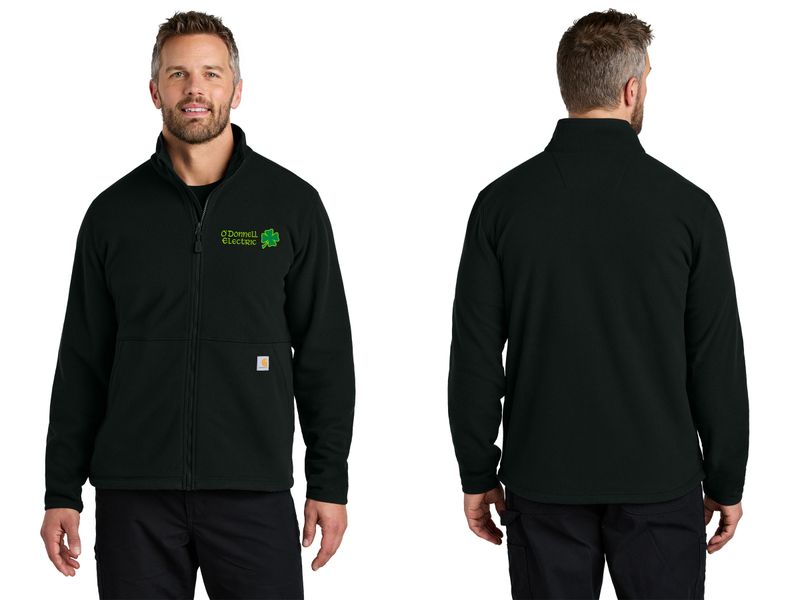 Carhartt Textured Full-Zip Fleece Jacket (Embroidered)- Black, Heather Grey, Navy