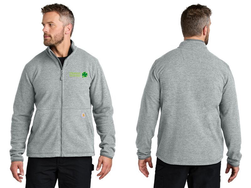 Carhartt Textured Full-Zip Fleece Jacket (Embroidered)- Black, Heather Grey, Navy