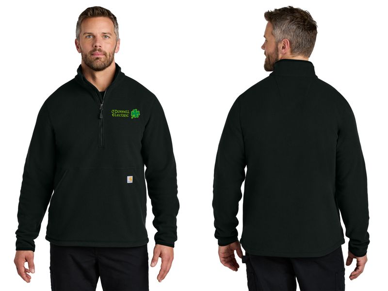 Carhartt Textured 1/2-Zip Fleece Jacket (Embroidered)- Black, Heather Grey, Navy