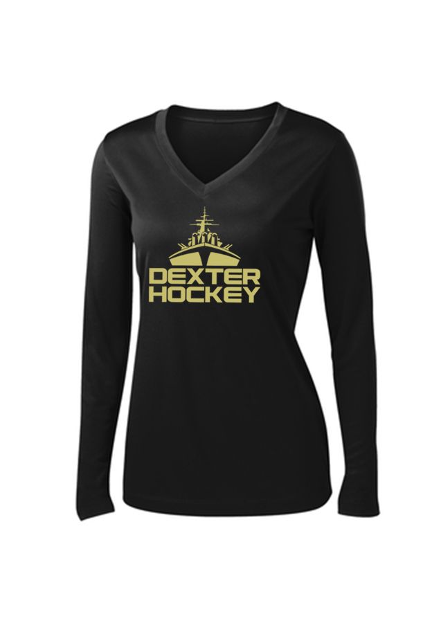 Womens Long Sleeve Performance T - Black, Grey Concrete Heather, White