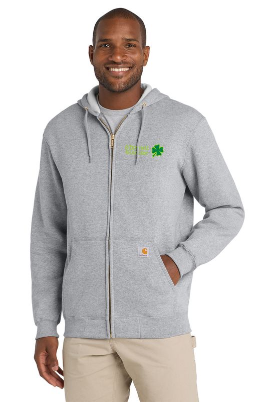 Carhartt Hooded Full-Zip Hoodie (Embroidered)- Heather Grey, Black, Navy, Brite Orange