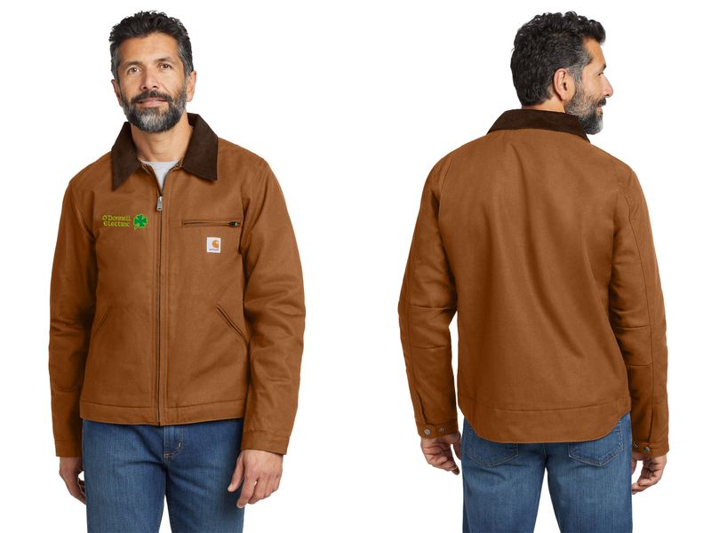 Carhartt Duck Detroit Jacket (Embroidered)- Black, Brown