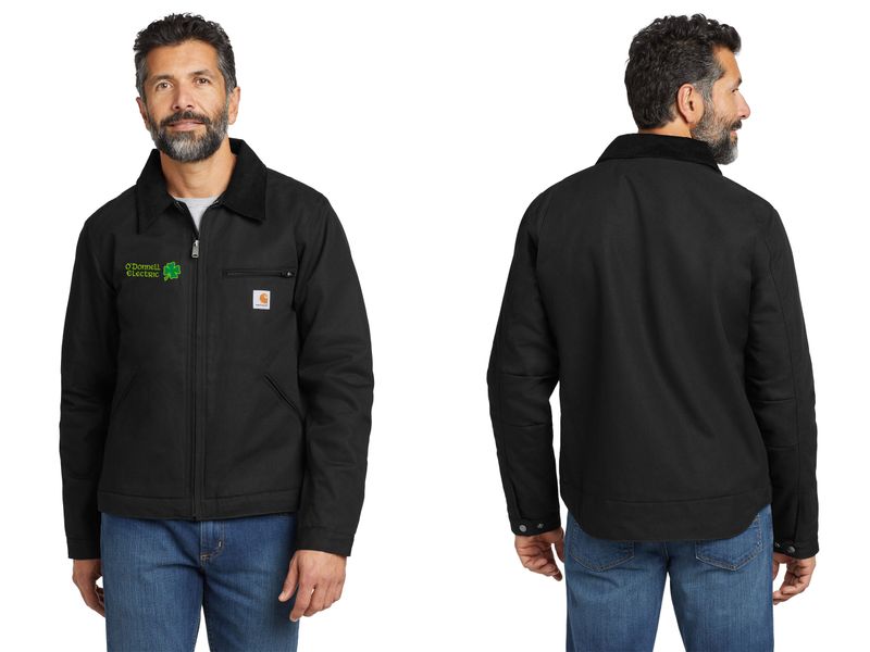 Carhartt Duck Detroit Jacket (Embroidered)- Black, Brown