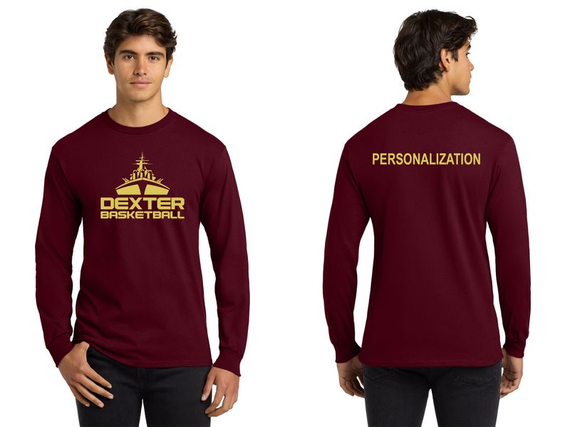 Adult Basic Cotton Long Sleeve T-Shirt-Maroon