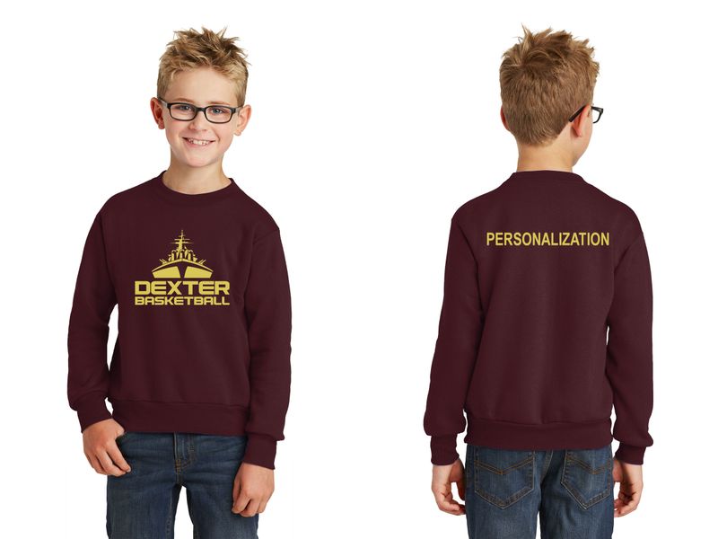 Youth Fleece Crewneck Sweatshirt- Maroon