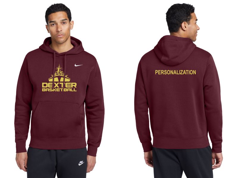 Adult Nike Club Fleece Pullover Hoodie- Maroon