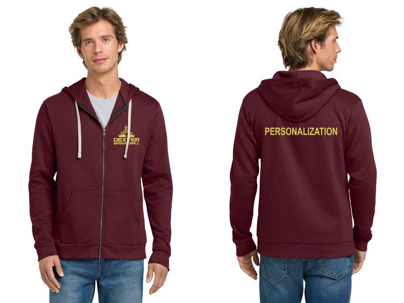 Unisex Santa Cruz Zip Hoodie-Maroon