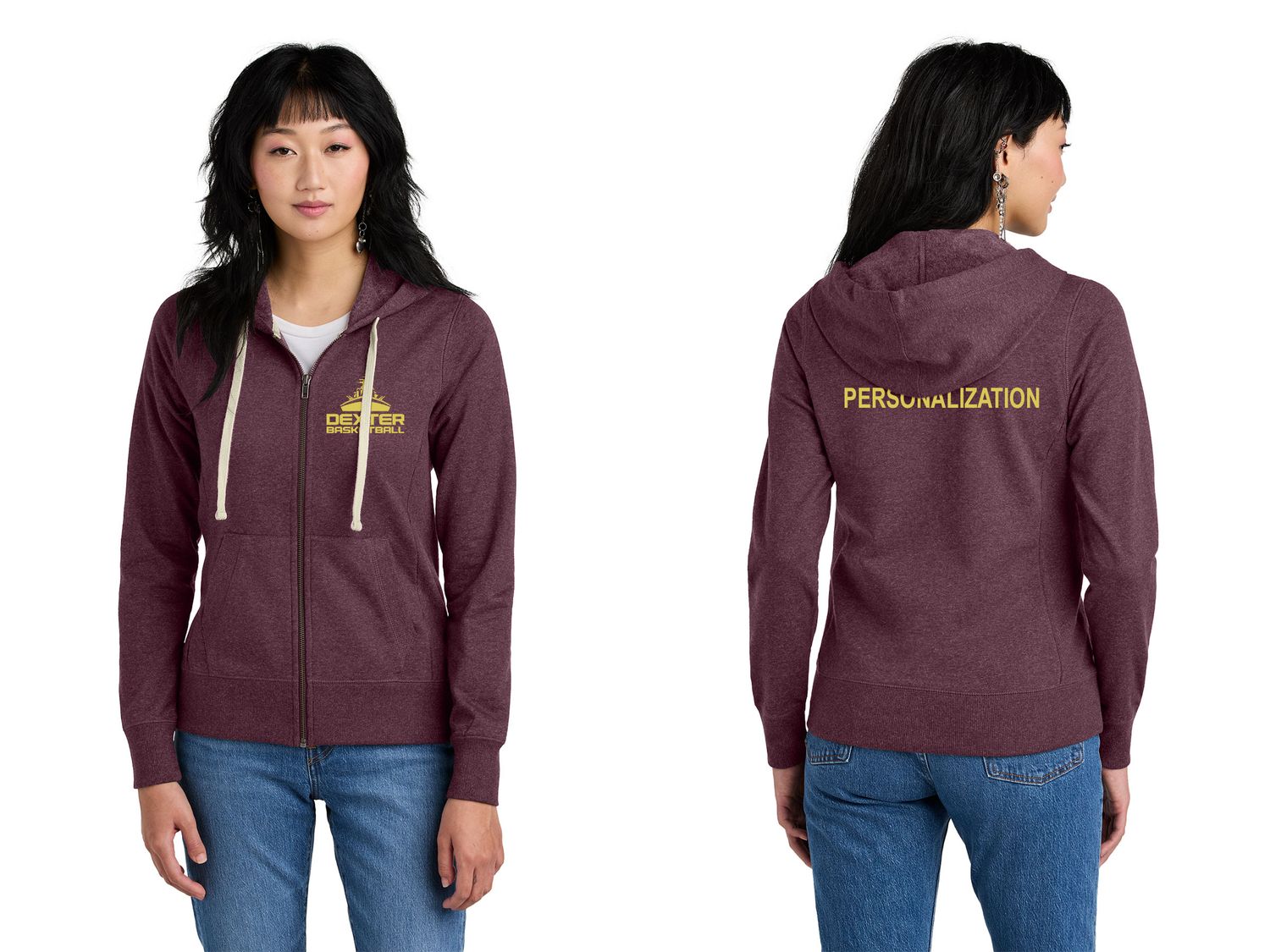 District Women's Re-Fleece Full-Zip Hoodie-Maroon