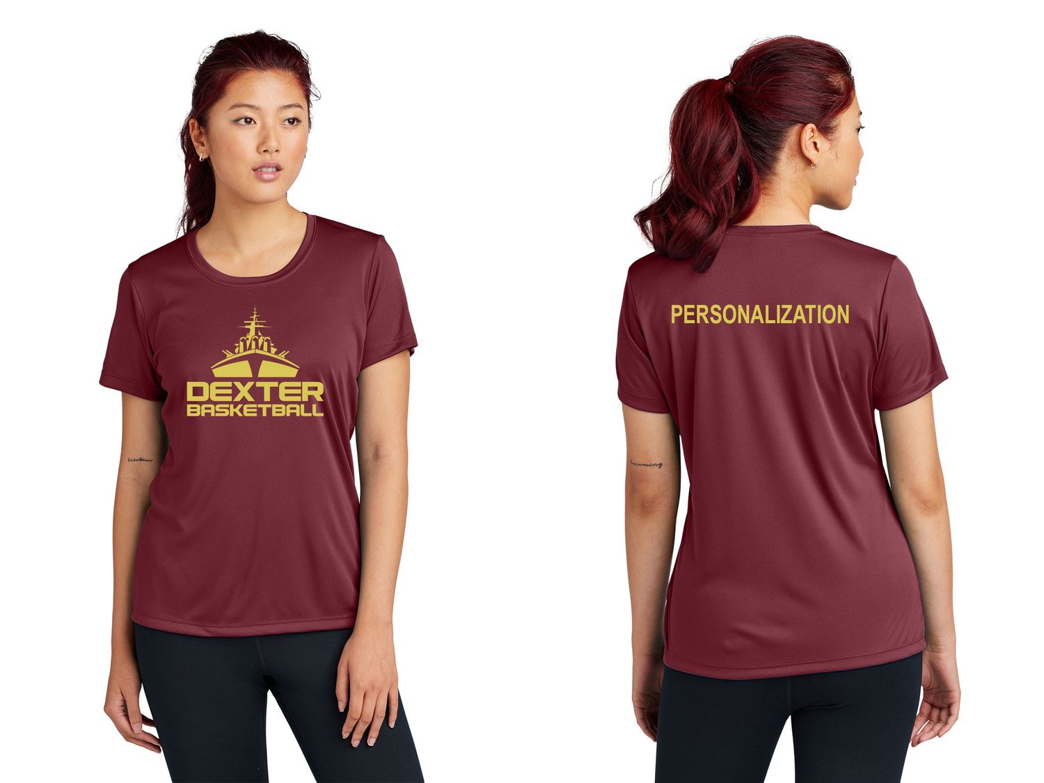 Ladies Short Sleeve Performance Tee- Maroon Ladies Short Sleeve Performance Tee- Maroon