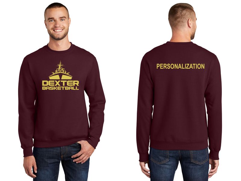 Adult Cotton Pullover Crewneck Sweatshirt-Maroon