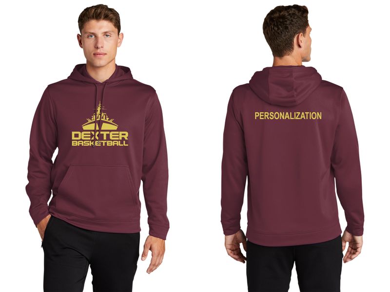 Adult Performance Hooded Sweatshirt- Maroon