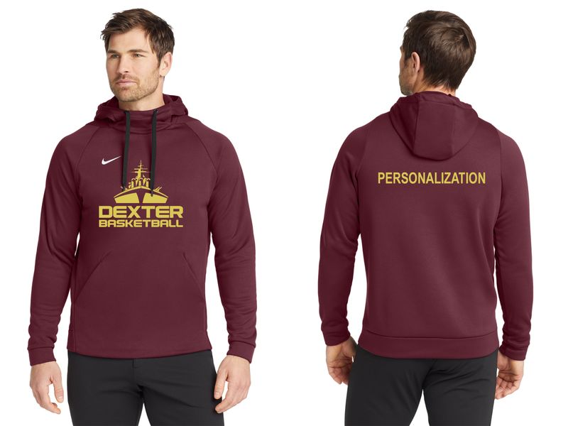 Adult Nike Therma-FIT Pullover Fleece Hoodie- Maroon