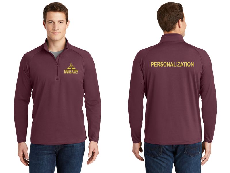 Adult Men's Stretch 1/4 Zip- Maroon