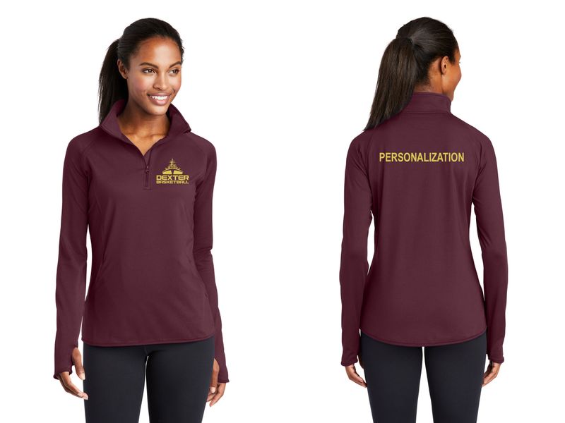 Ladies' Stretch 1/4 Zip- Maroon