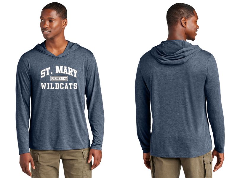 Adult Lightweight Long Sleeve Hoodie - Athletics Logo- Grey Frost, Navy Frost, White