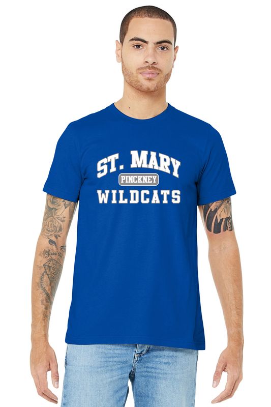 Adult Bella & Canvas Short Sleeve Tee- Athletics Logo- Navy, Royal, White, Athletic Heather