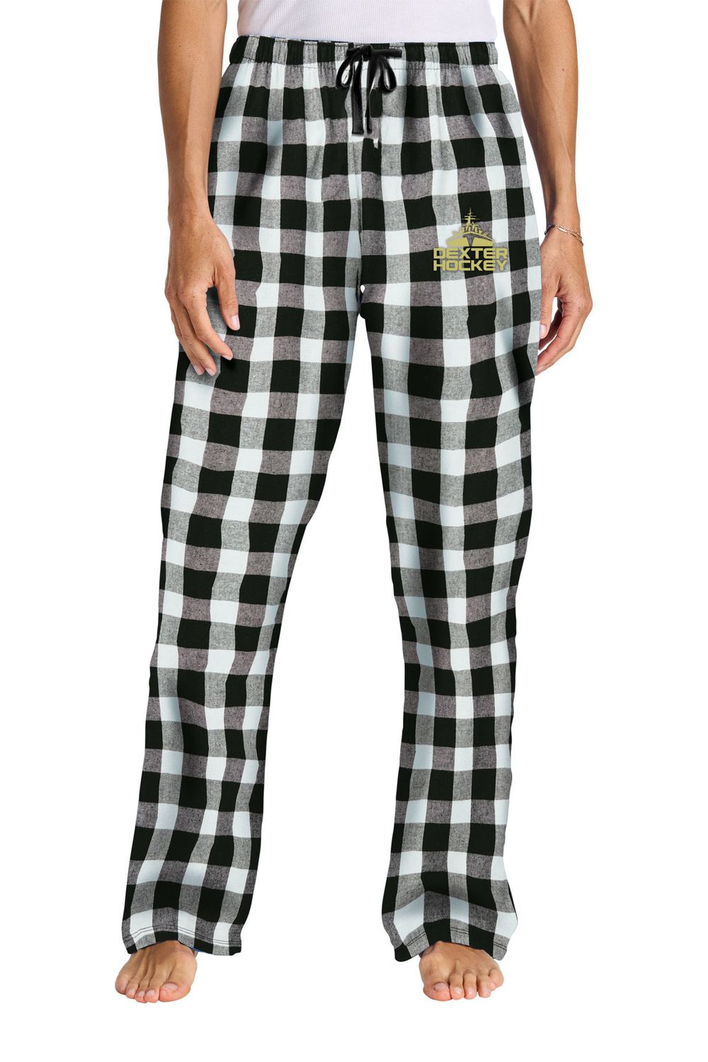 Women’s Flannel Plaid Pant-Black/White
