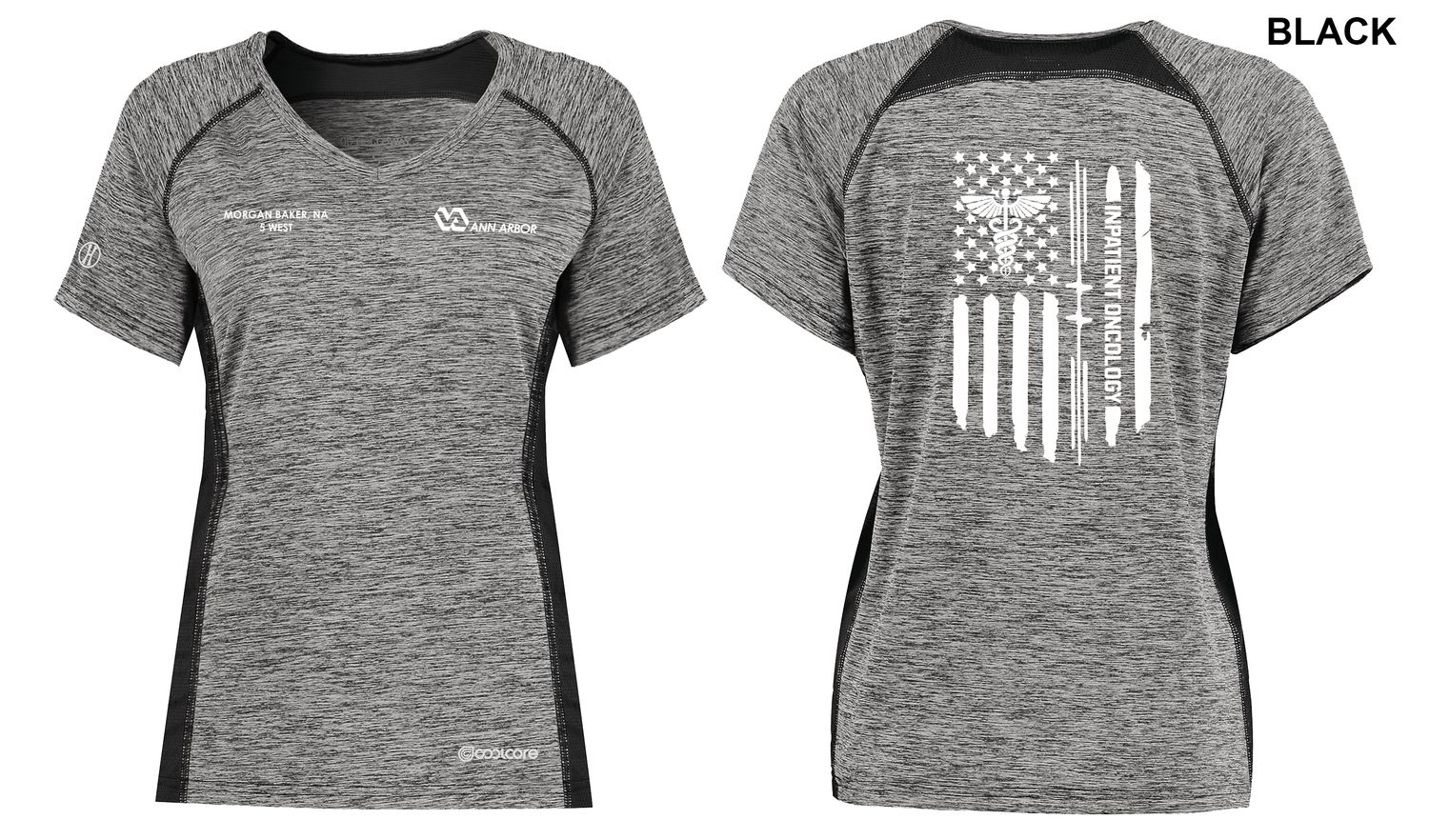 Women's Electrify Coolcore Tee (White Flag Logo) - Black/Red/Grey/Royal/Navy/White