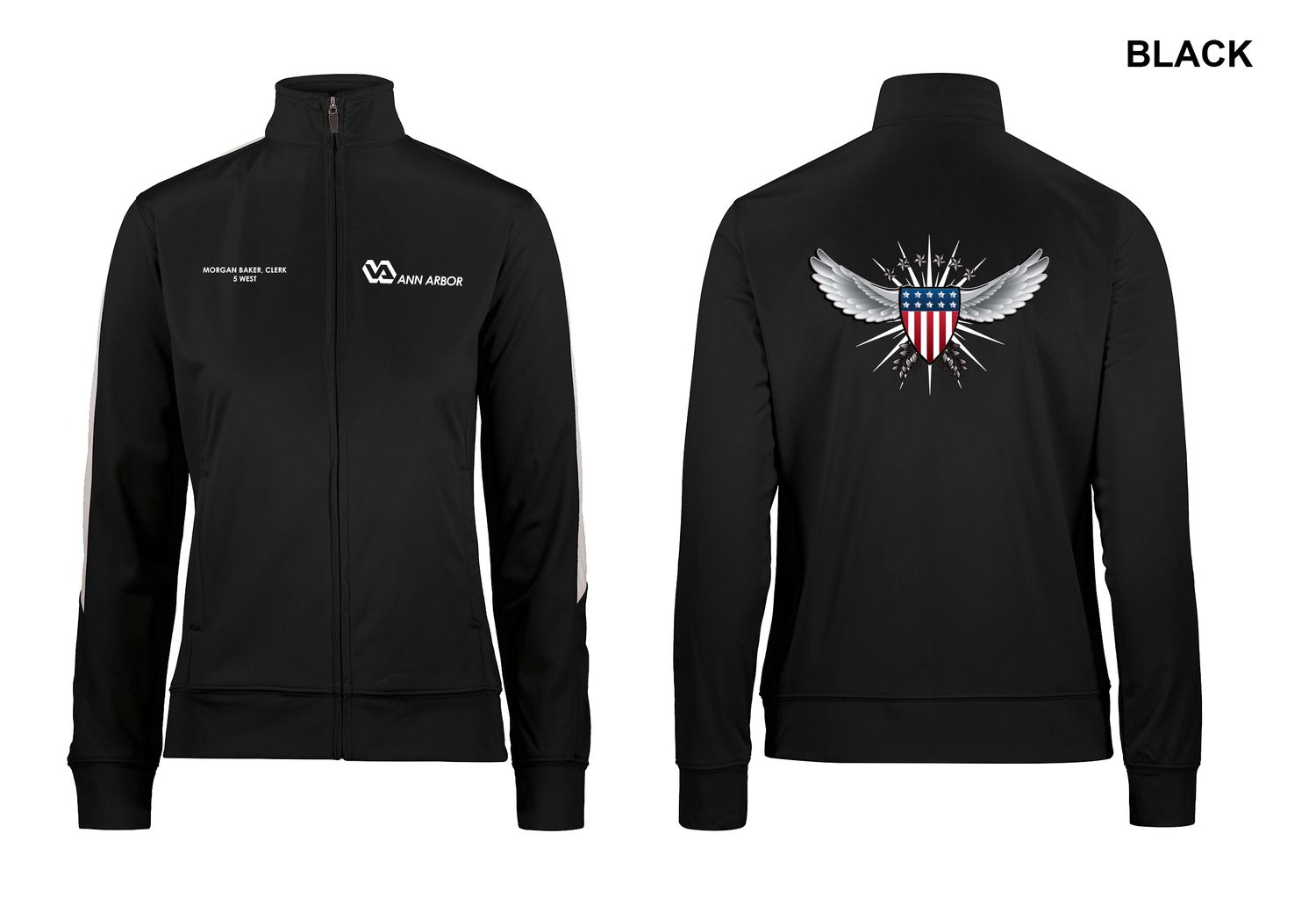 Women's Medalist Jacket (Wing/ Shield Logo) - Black/Red/Dk Grey/Royal/Navy