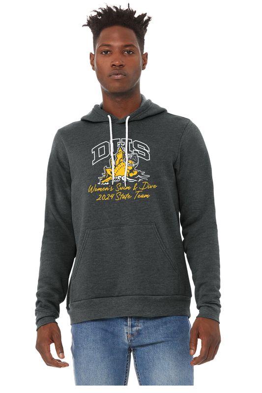 Unisex Sponge Fleece Pullover Hooded Sweatshirt- Dark Grey Heather
