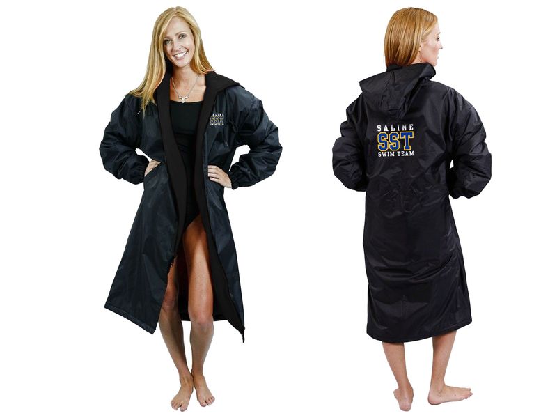 Swim Stuff Swim Parka- Black/Black, Black/Royal