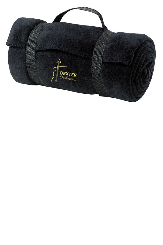 Fleece Blanket with Carrying Strap- Black, Maroon