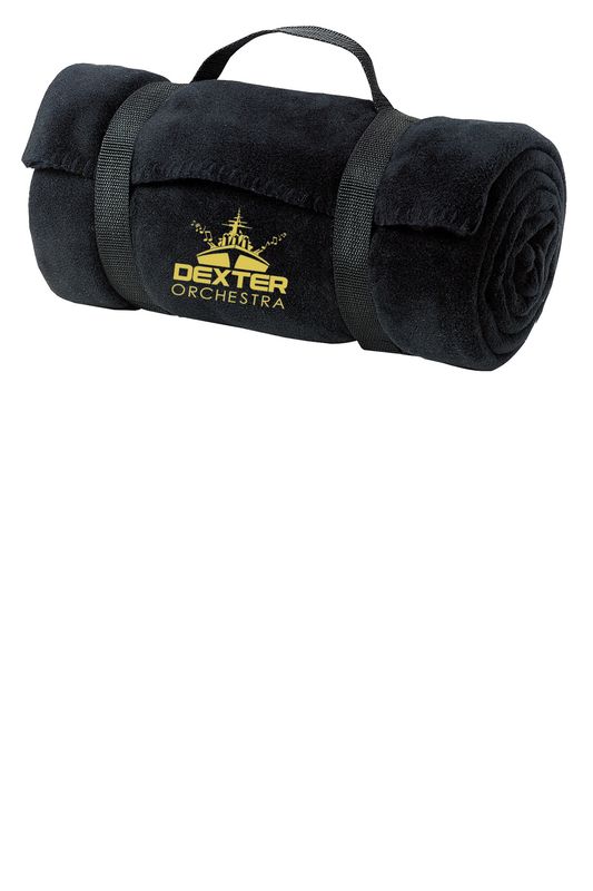 Fleece Blanket with Carrying Strap- Black, Maroon