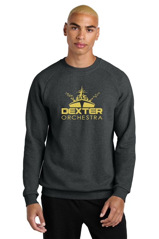 District Cloud Fleece Crew- Heathered Charcoal, Jet Black