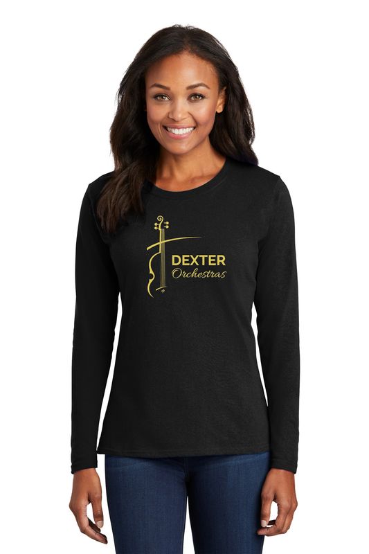 Ladies Long Sleeve Core Cotton Tee - Black, Maroon, Dark Heather Grey