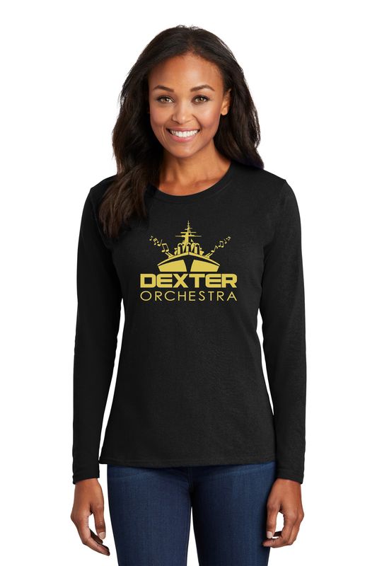 Ladies Long Sleeve Core Cotton Tee - Black, Maroon, Dark Heather Grey