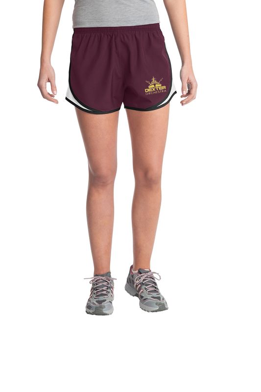 Ladies Cadence Shorts- Maroon, Black