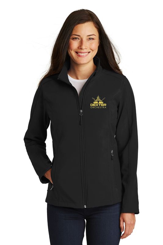 Ladies Core Soft Shell Jacket- Black, Grey