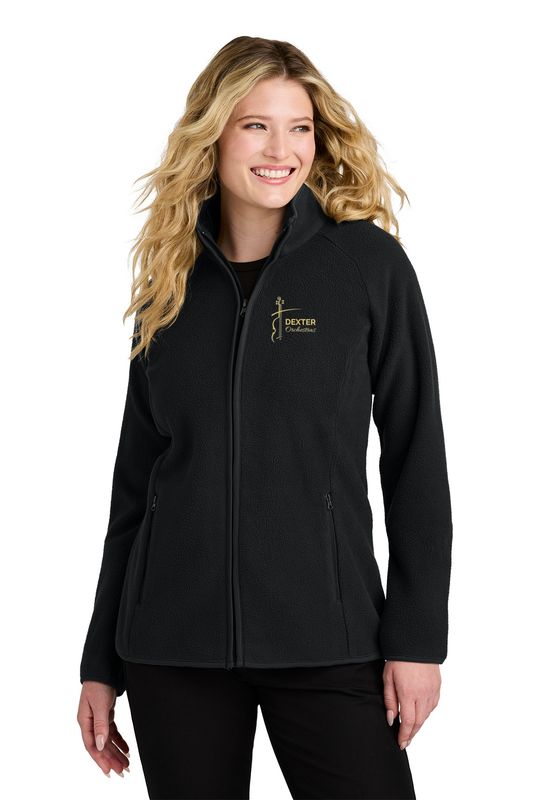 Port Authority Women’s Raglan Fleece- Black, Grey Steel