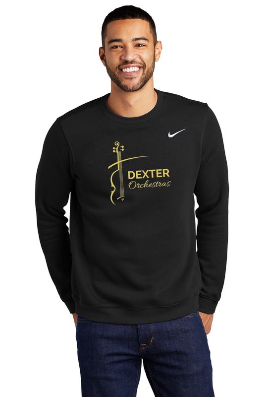 Adult Nike Club Fleece Crewneck- Anthracite, Black