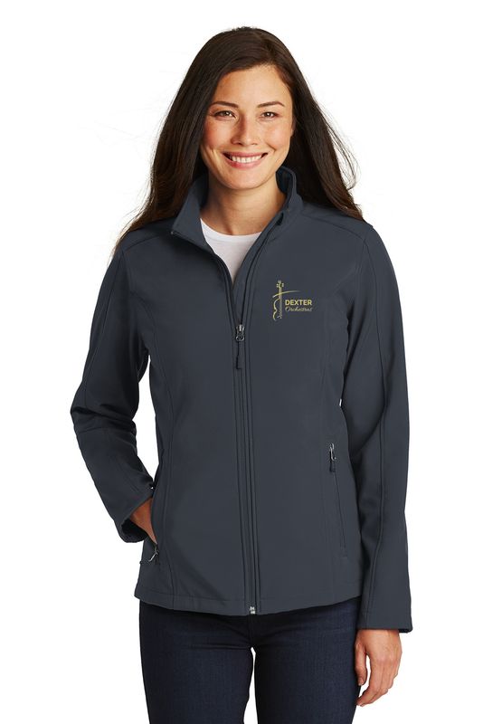 Ladies Core Soft Shell Jacket- Black, Grey