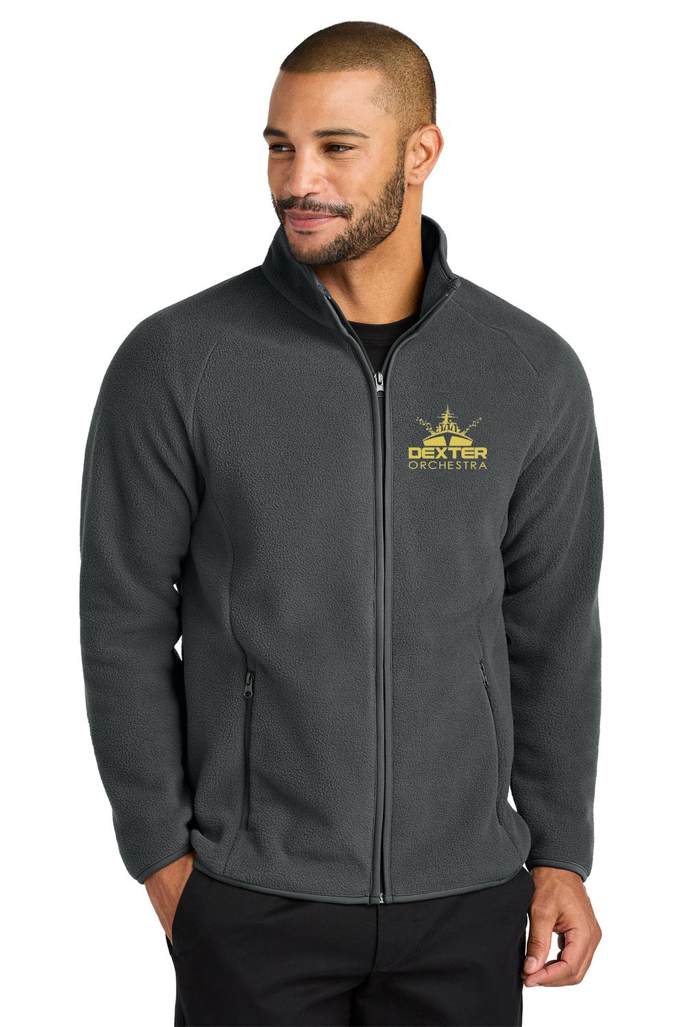 Port Authority Raglan Fleece- Black, Grey Steel