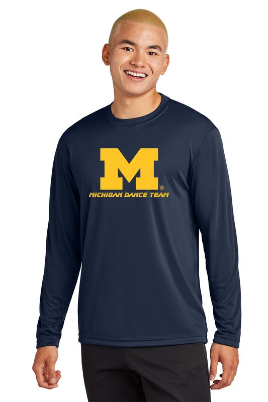 Adult Long Sleeve Performance- Navy, Grey Concrete Heather