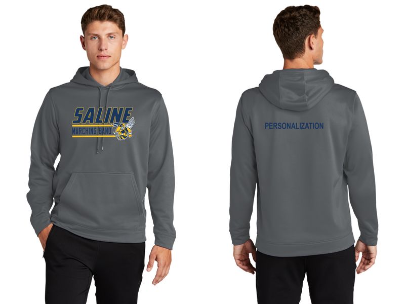 Adult Performance Hooded Sweatshirt- Navy, Grey