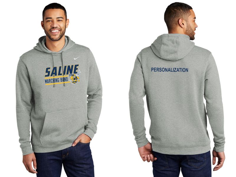Adult Nike Club Fleece Pullover Hoodie- Navy, Grey