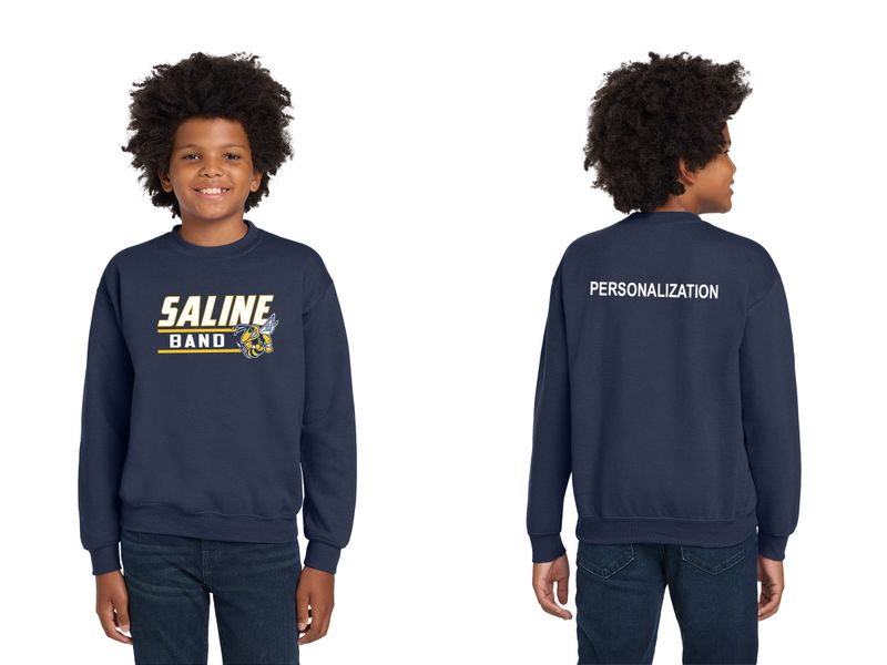 Youth Cotton Crewneck Sweatshirt- Navy, Sport Grey