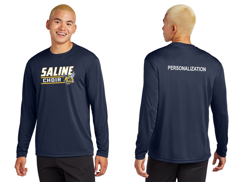 Adult Long Sleeve Performance- Navy, Concrete Grey