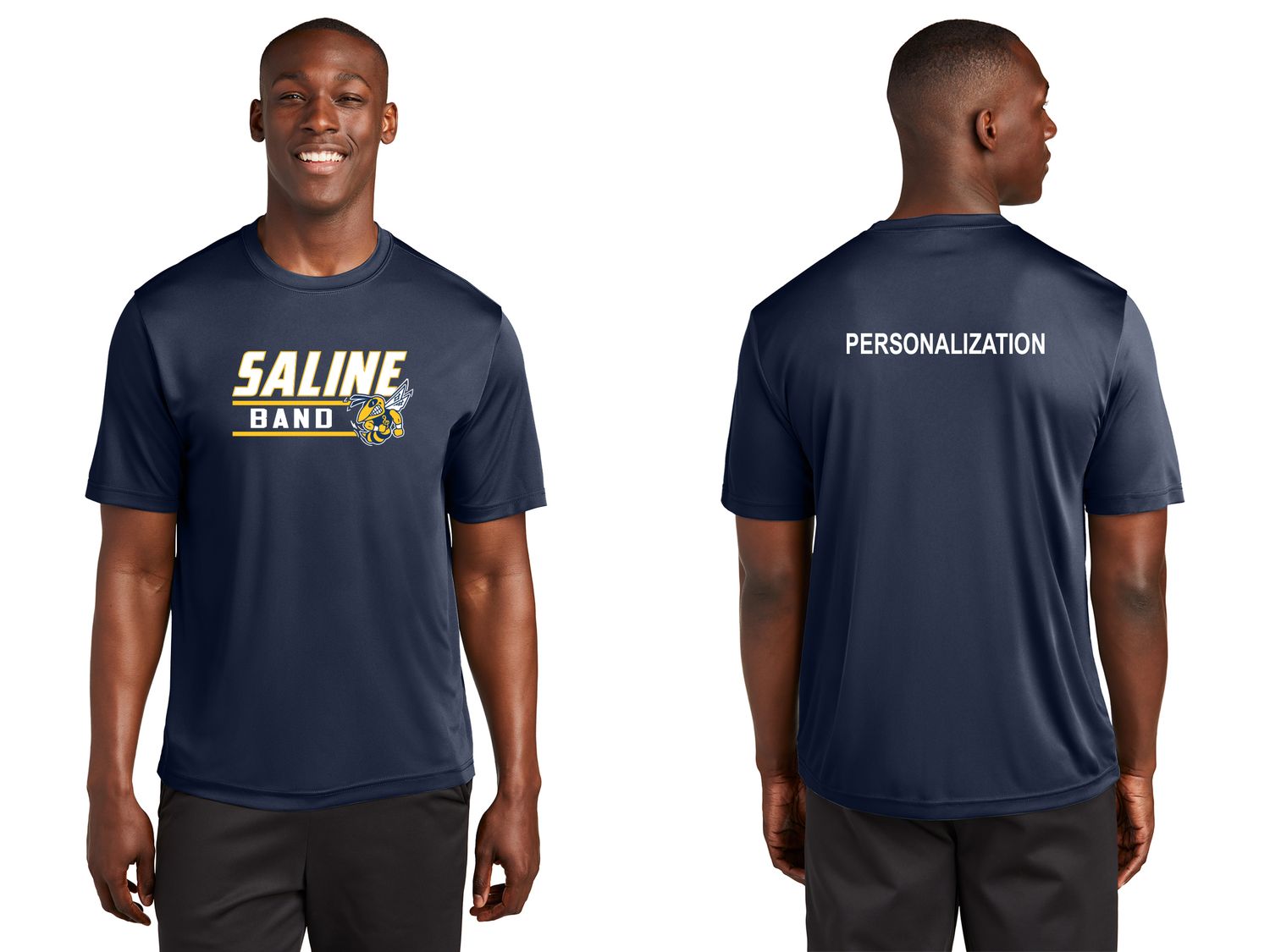 Adult Short Sleeve Performance Tee- Navy, Concrete Grey