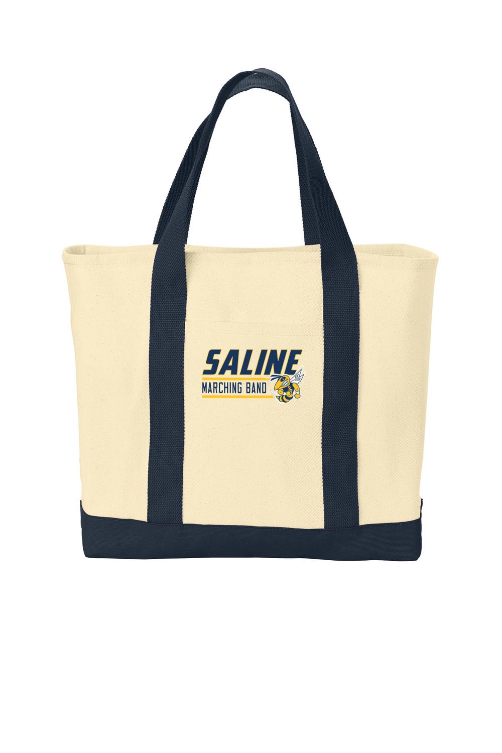 Twill Two-Tone Shopping Tote - Navy