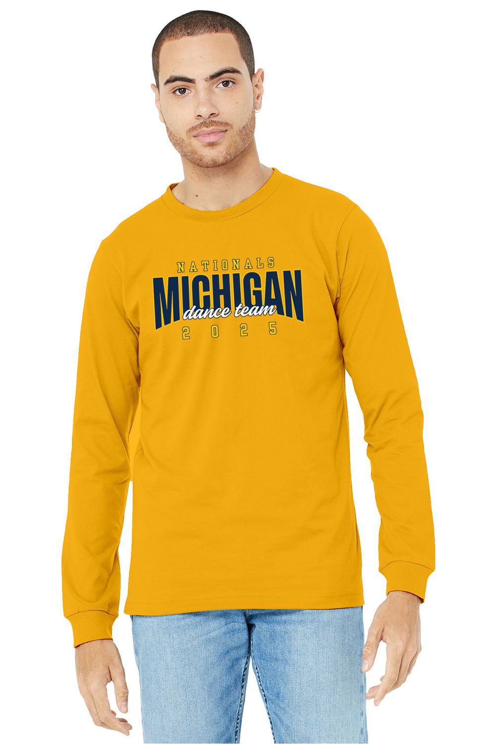 U of M Dance Team Nationals Long Sleeve T-Shirt- Maize