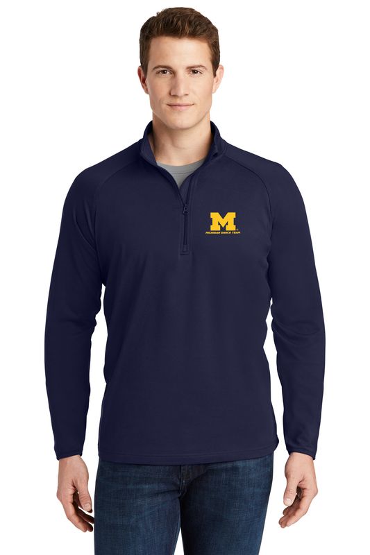 Adult Men's Stretch 1/4 Zip- Navy, Heather Grey