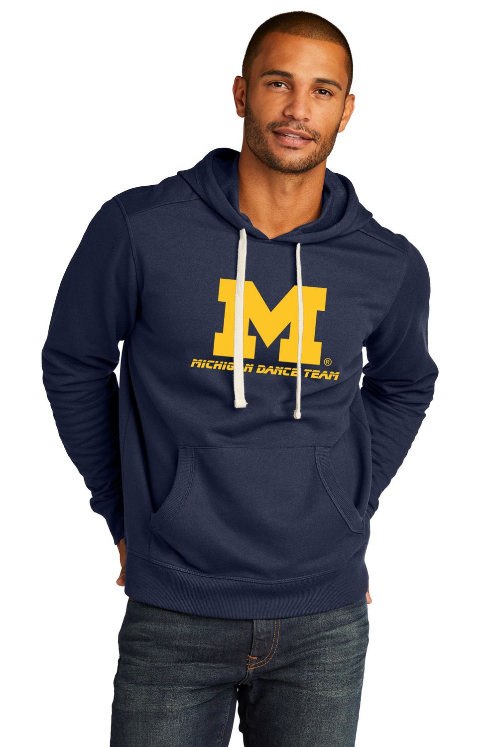 Unisex Re-Fleece Hoodie- Navy, Light Grey Heather