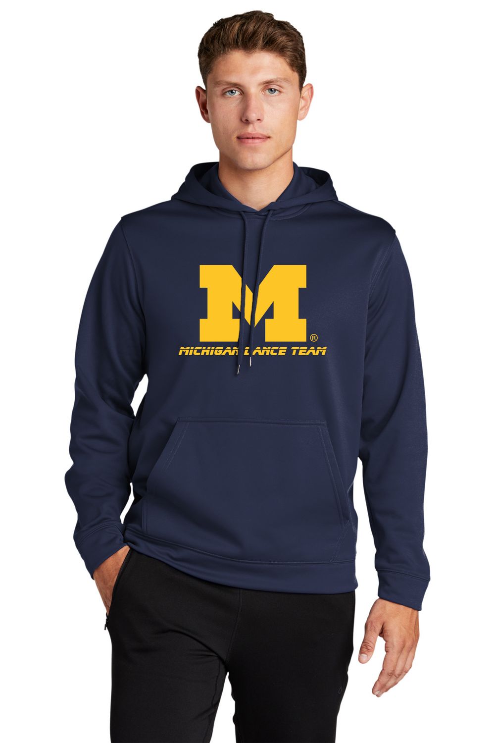 Adult Performance Hooded Sweatshirt- Navy, Grey