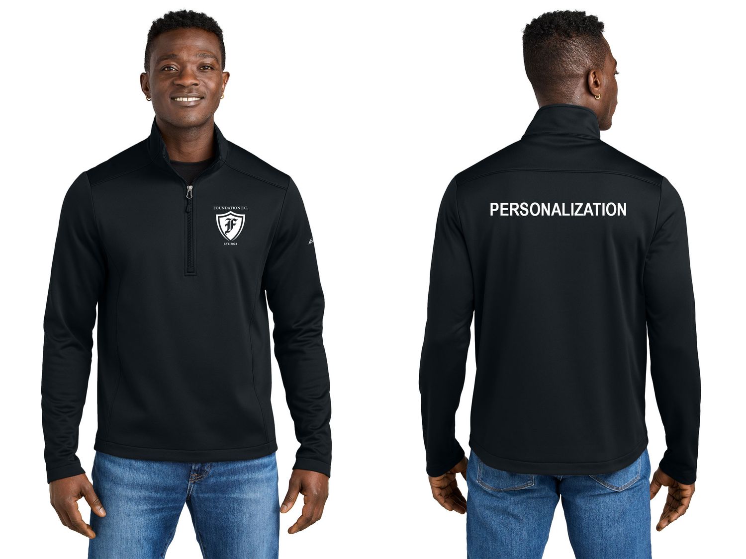 Eddie Bauer Smooth Mid Layer Fleece 1/2-Zip- Black, Iron Gate